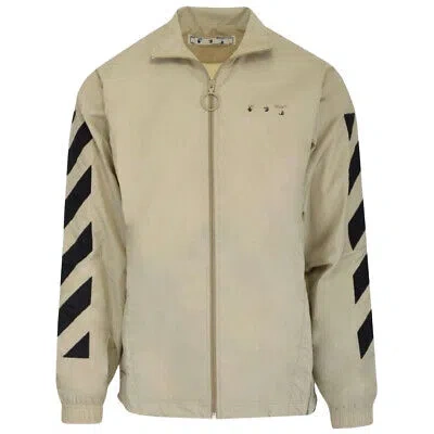 Pre-owned Off-white Diagonal Nylon Beige Tracktop Jacket