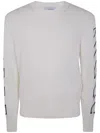 Off-white Off White Men Diag Outline Knit Crewneck In Beige