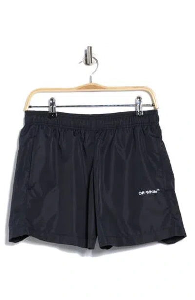 Off-white Diagonal Outline Swim Shorts In Blue