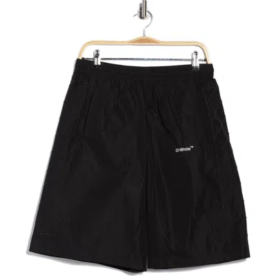 Off-white Diagonal Outline Track Shorts In Black