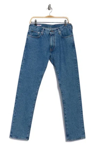 Off-white Diagonal Pocket Slim Fit Jeans In Blue