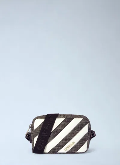 Off-white Diagonal Quilted Camera Crossbody Bag