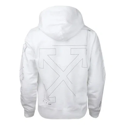 Off-white Diagonal Sleeve Unfinished Popover Hoody White
