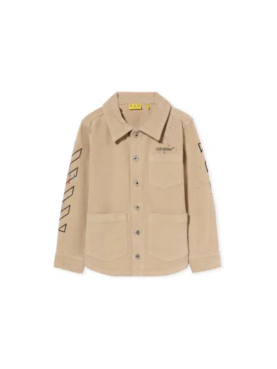 Off-white Diagonal Splat Corduroy Jacket In Brown