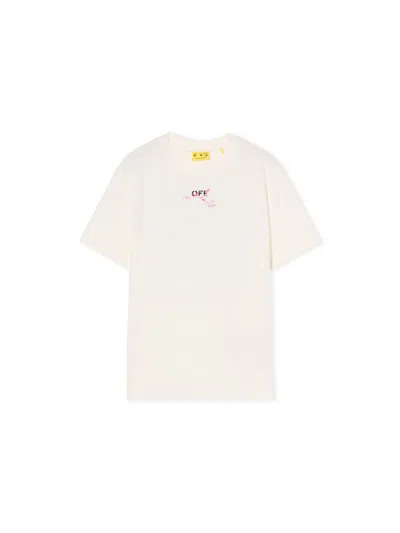 Off-white Kids' Diagonal Splat T-shirt In Neutral