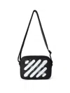 Off-white Black And White Diag Spray Polyamide Camera Bag In Multi