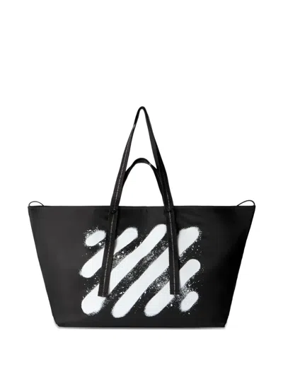 OFF-WHITE DIAGONAL SPRAY DAY TOTE BAG