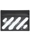 Off-white Diagonal Spray Stripe Cardholder In Black