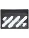 Off-white Diagonal Spray Stripe Cardholder In Black