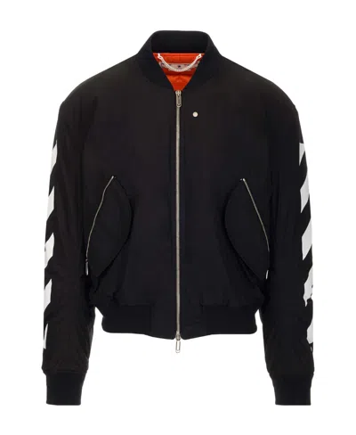 Off-white Diagonal-stripe Bomber Jacket