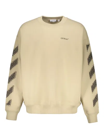 OFF-WHITE DIAGONAL-STRIPE LONG-SLEEVE SWEATSHIRT