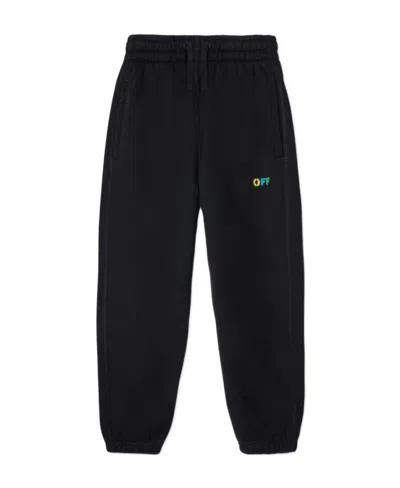 Off-white Diagonal Stripe-print Cotton Track Pants In Black
