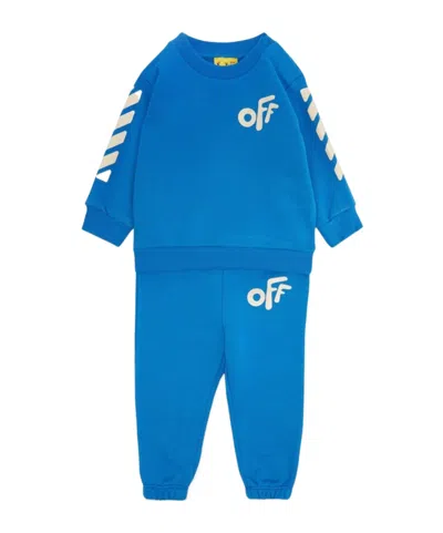 Off-white Diagonal Stripe Print Tracksuit In Blue