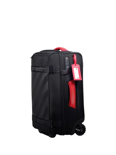 Off-white Diagonal Stripe Suitcase In Black