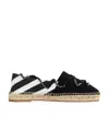 Off-white Diagonal Stripe Tie Espadrilles In Black