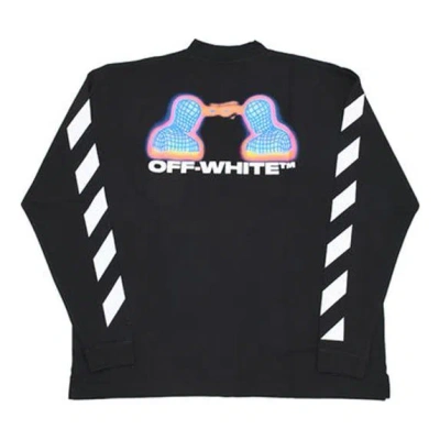 Off-white Diagonal Striped Cotton Longsleeve In Black