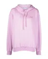 Off-white Diagonal Striped Hooded Sweatshirt In Pink