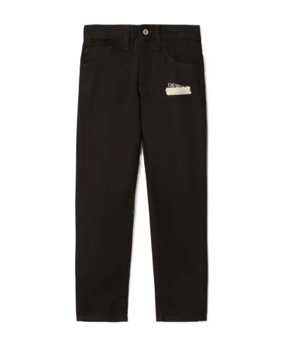 Off-white Diagonal-striped Jeans In Black