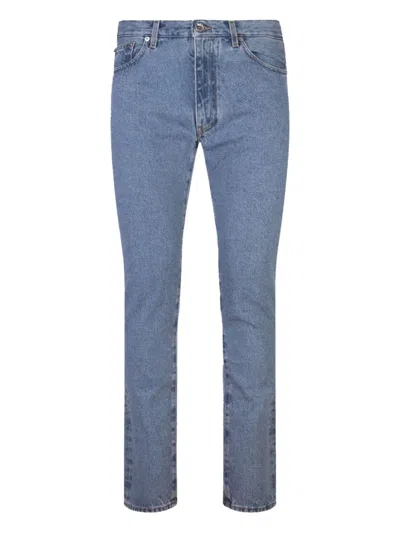 Off-white Diagonal Tab Slim Jeans In Blue