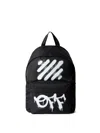 Off-white Graphic Print Backpack Adjustable Straps Front Pocket In Multi