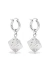Off-white Dice Earrings In Silver