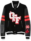 Off-white Dices Lea Varsity Jacket In Black
