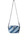 Off-white Patchwork Denim Shoulder Bag In Blue