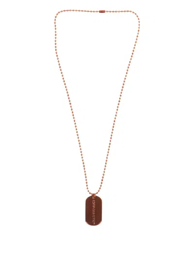 Off-white Dog Tag Necklace In Gold