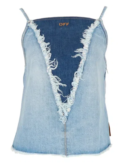 Off-white Doll Frayed-effect Top In Animal Print