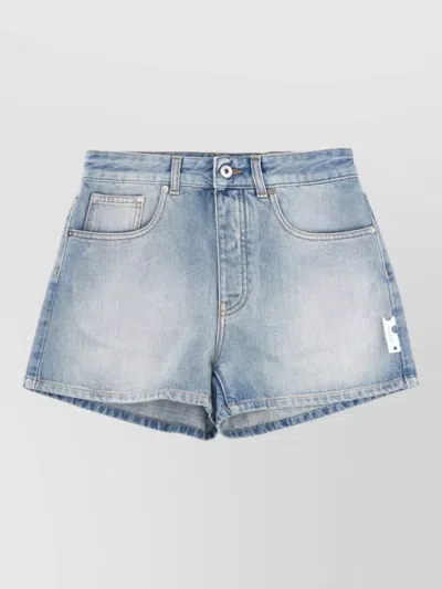 Off-white Doll Regular Fit Shorts Belt Loops In Blue