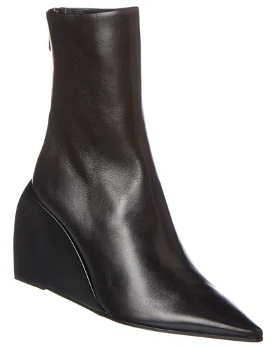 Off-white Dolls Leather Wedge Boot In Black