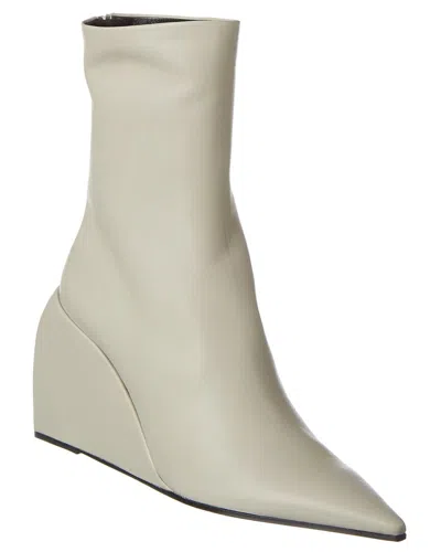Off-white ™ Dolls Leather Wedge Boot In Grey