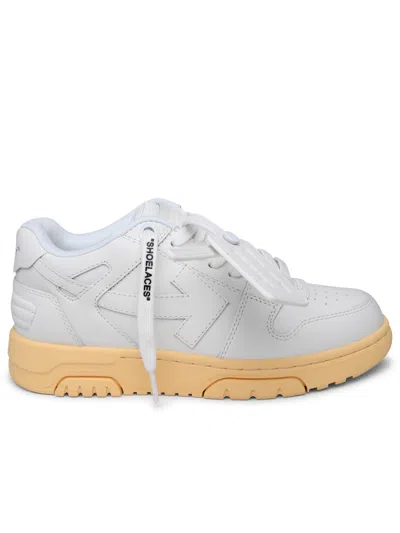 Off-white Woman  'out Of Office' White Leather Sneakers