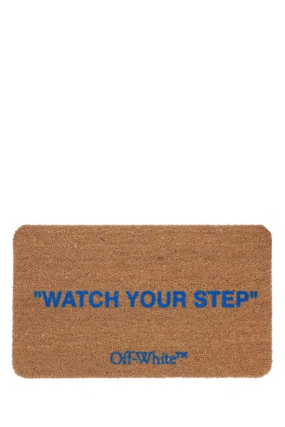 Pre-owned Off-white Doormat 2.0 "watch Your Step" In Beige