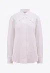 Off-white Poplin Cross-belt Button-front Shirt In White