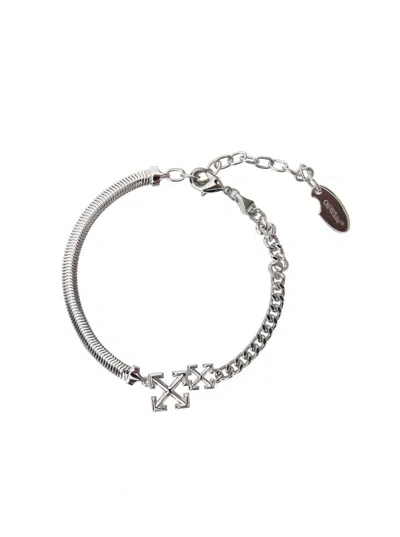 Off-white Double Arrow Bracelet In Silver