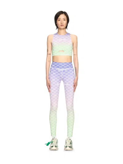 Off-white Double Arrows Aop Cutout Bra In Purple