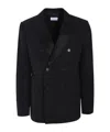 Off-white Double-breasted Blazer In Black