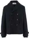 OFF-WHITE DOUBLE-BREASTED LONG-SLEEVED PEACOAT