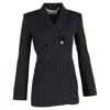 Off-white Double-breasted Tailored Jacket In Black Wool In Black