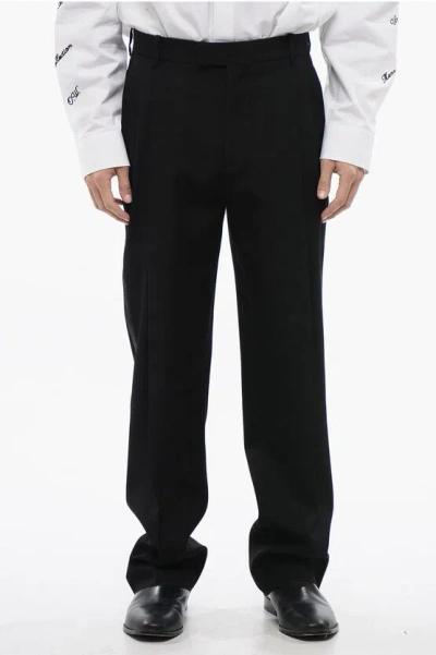 Off-white Double Pleated High Waisted Wool Pants