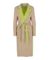 Off-white Double Wool Belted Coat In Multi