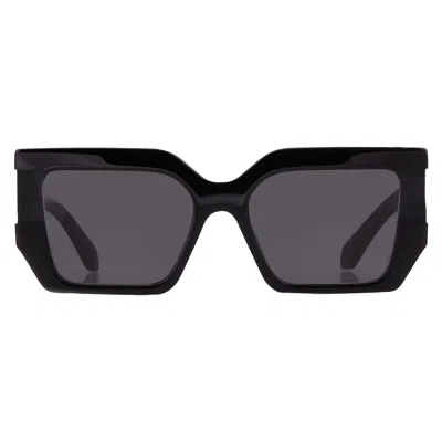 Off-white Dover Dark Grey Square Unisex Sunglasses Oeri148 1007 56 In Black