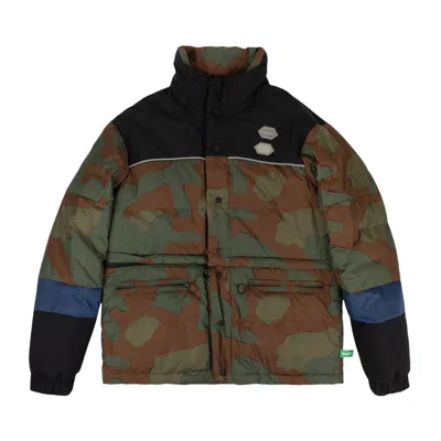 Pre-owned Off-white Down Fill Puffer Jacket 'camouflage' In Green