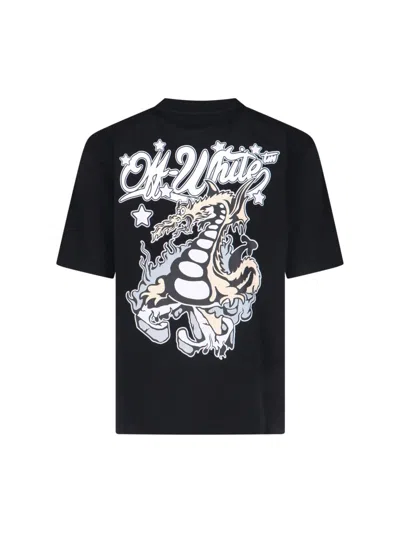 Off-white Dragon Skate T-shirt In Black