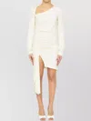 Off-white Off White V Neck Midi Dress In White