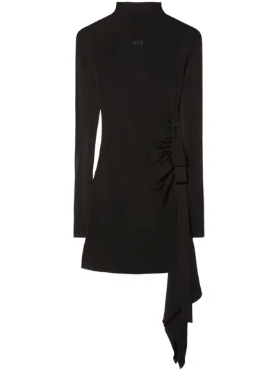 OFF-WHITE DRAPED MINI DRESS