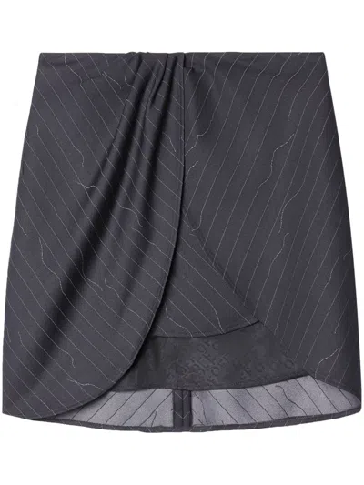 Off-white Minirock Mit Nadelstreifen In Grey