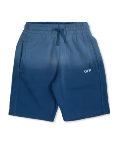 Off-white Drawstring Elastic Waist Shorts In Blue
