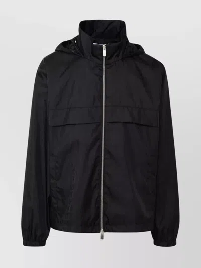 Off-white Drawstring Hem Hooded Jacket In Black